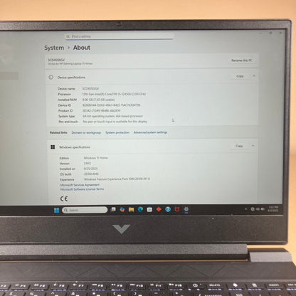 HP Victus 15-FA1029NR 15.6" i5-12450H 8GB RAM 512GB SSD GeForce RTX 2050