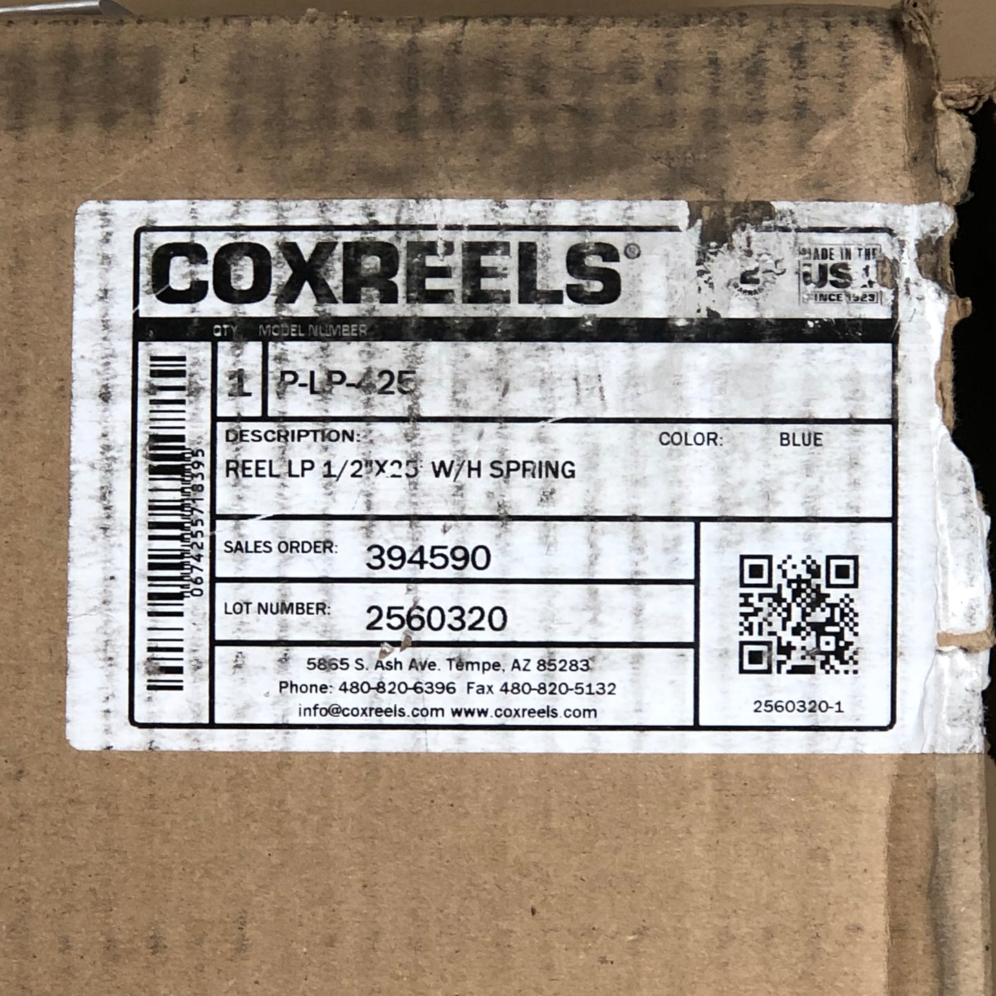 New Coxreels Reel LP 425 Spring Driven Hose Reel P-LP-425