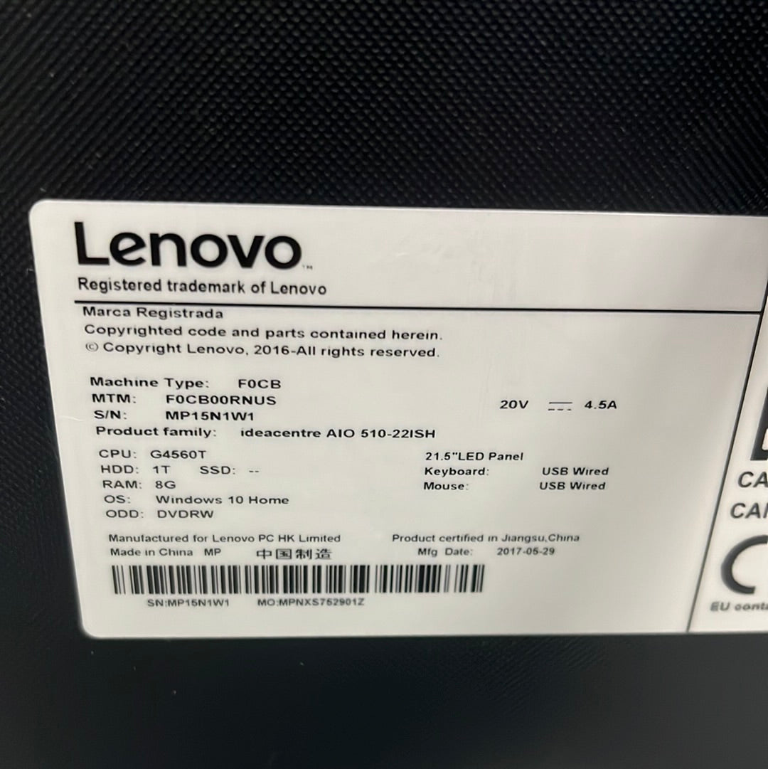 Lenovo Ideacentre 510-22 21.5" 8GB RAM