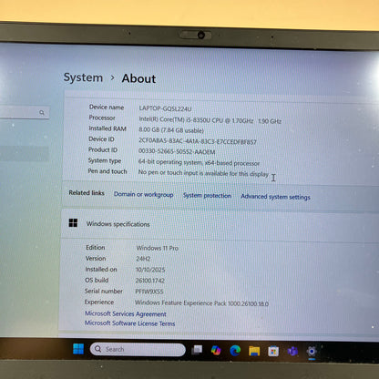 Lenovo ThinkPad X1 CARBON GEN 1 13.3" i5-8350U 2.2GHz 8GB RAM 256GB SSD