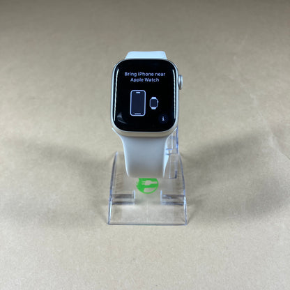 GPS Only Apple Watch Series 9 41MM Gold Aluminum White Sport Band MR8T3LL/A