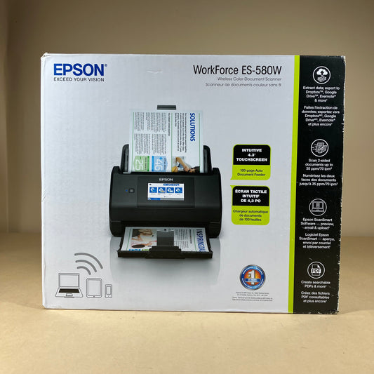 New EPSON WorkForce Wireless Color Document Scanner ES-580W