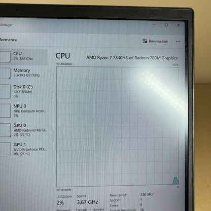 HP Victus 16-S0010CA 16" Ryzen 7 7840HS 3.8GHz 40GB RAM 1TB SSD GeForce RTX 4060