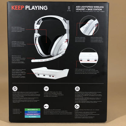 New Logitech A50 Wireless + Base Station Wireless Headset with Base Station White