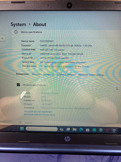 HP Laptop 15-DY0703DS 15.6" Celeron N4120 1.1GHz 4GB RAM 128GB SSD