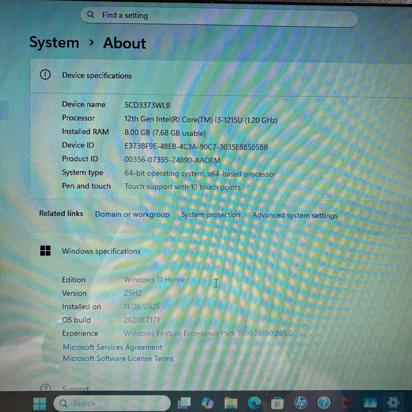 HP Laptop 15-DY5033DX 15.6" i3-1215U 1.2GHz 8GB RAM 256GB SSD