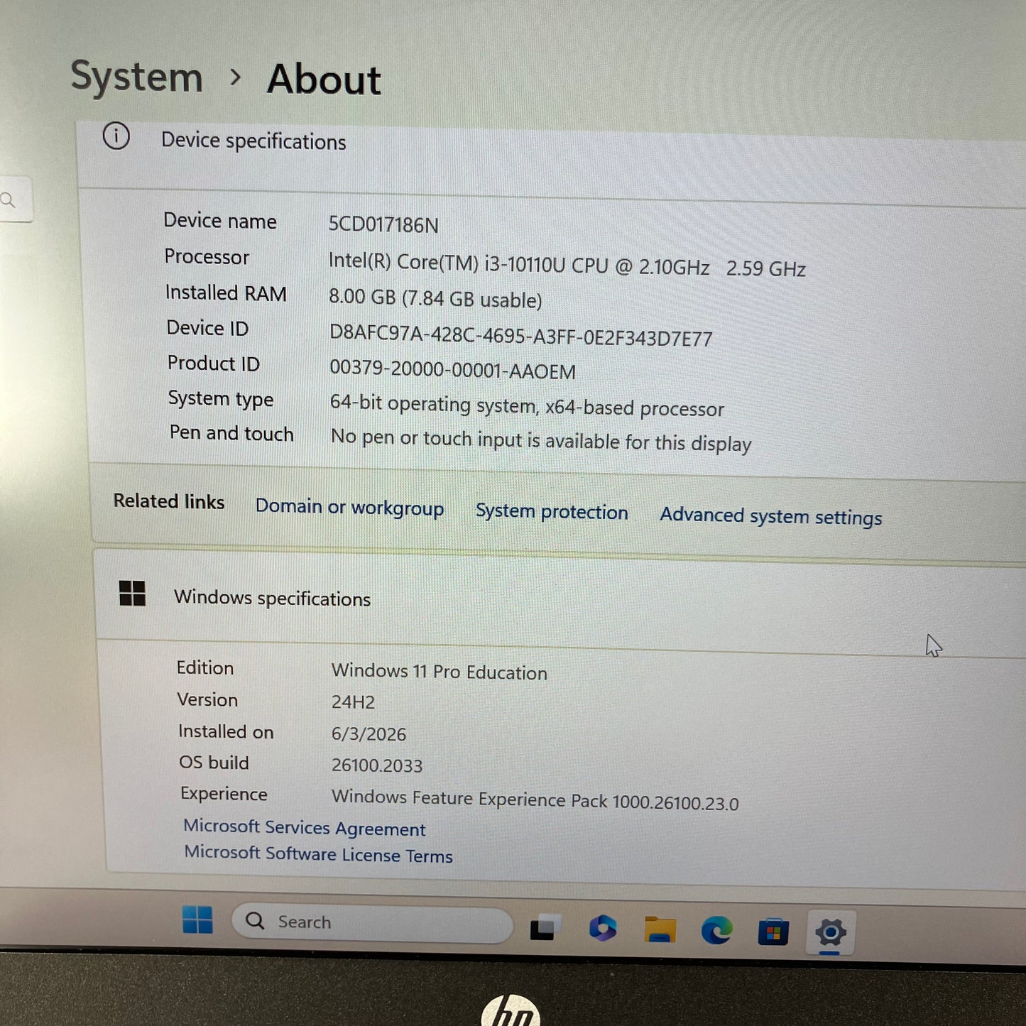 HP ProBook 440 G7 14" i3-1005G1 2.1GHz 8GB RAM 256GB SSD