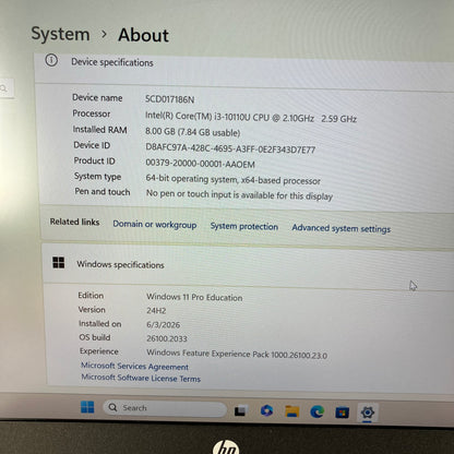 HP ProBook 440 G7 14" i3-1005G1 2.1GHz 8GB RAM 256GB SSD