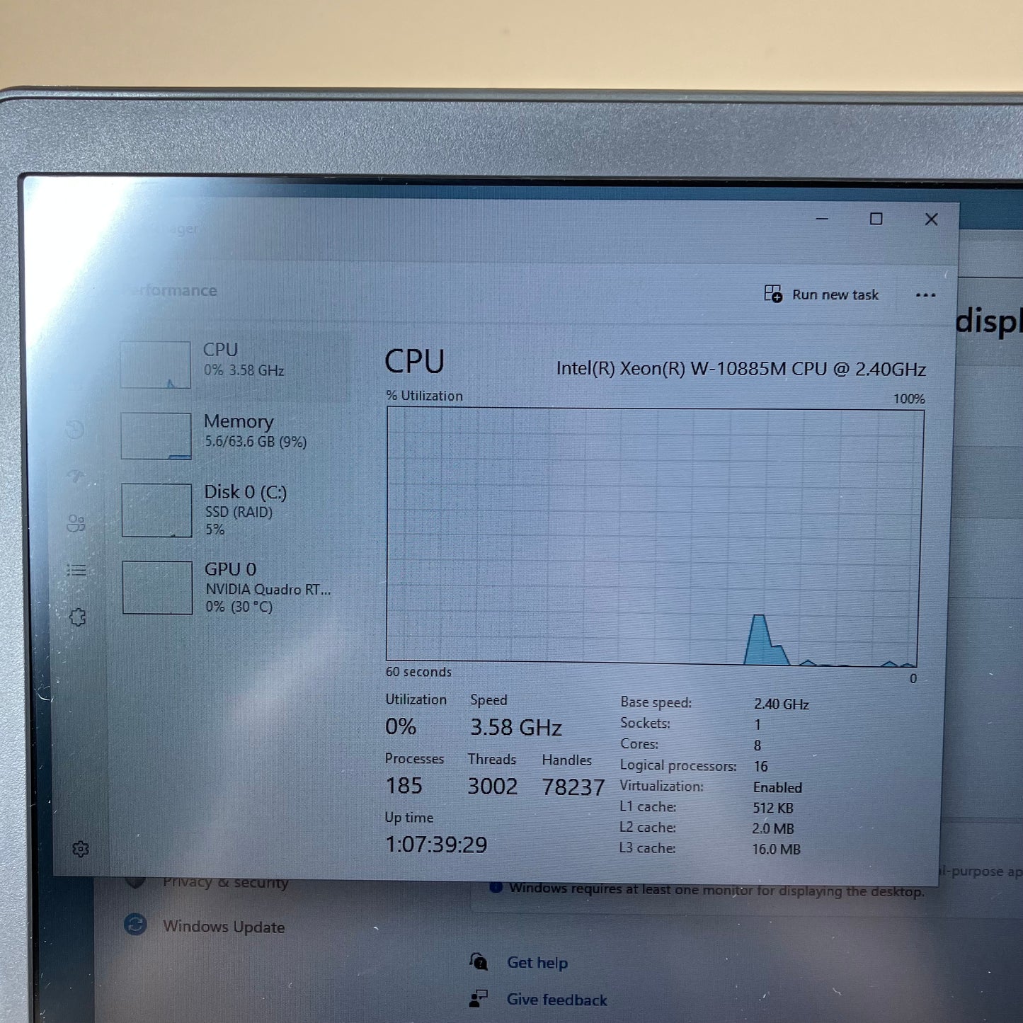Dell Precision 7750 17" XEON W-10885M 2.4GHz 64GB RAM 1TB SSD Quadro RTX 4000