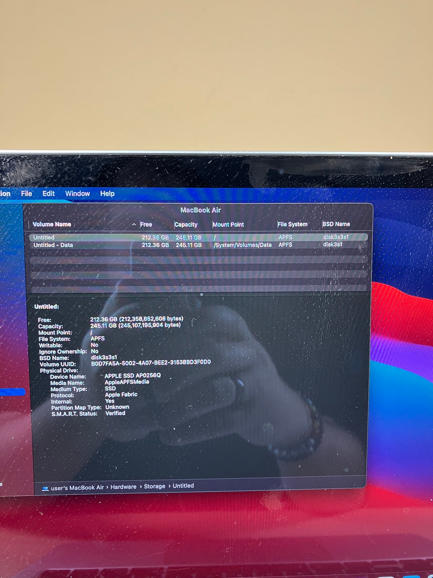 2020 Apple MacBook Air 13.3" M1 7C GPU 3.2GHz 8GB RAM 256GB SSD A2337