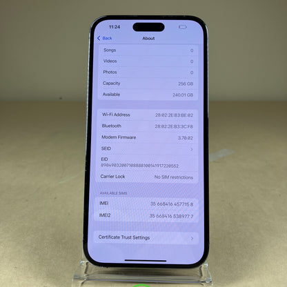 Unlocked Apple iPhone 14 Pro Max 256GB Deep Purple MQ8W3LL/A