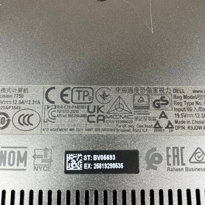 Dell Precision 7750 17" XEON W-10885M 2.4GHz 64GB RAM 1TB SSD Quadro RTX 4000