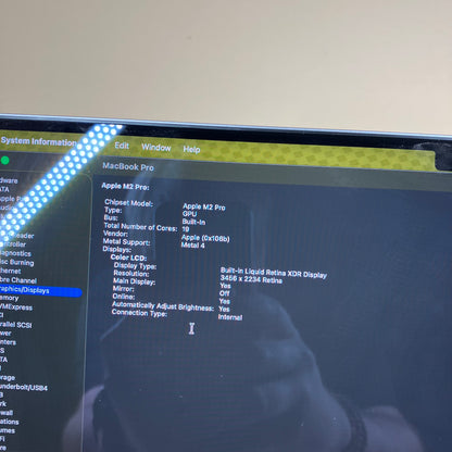 2023 Apple MacBook Pro 16" M2 Pro 19C GPU 3.5GHz 16GB RAM 512GB SSD A2780