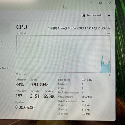 Broken Lenovo ThinkPad X1 CARBON GEN 5 14" i5-7200U 2.5GHz 8GB RAM 256GB SSD
