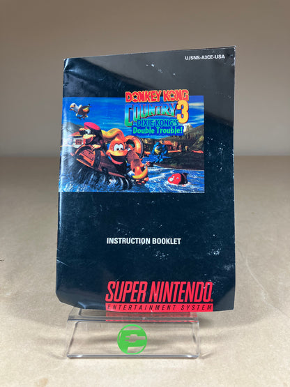 Donkey Kong Country 3 (Super Nintendo SNES, 1996) Manual and Poster
