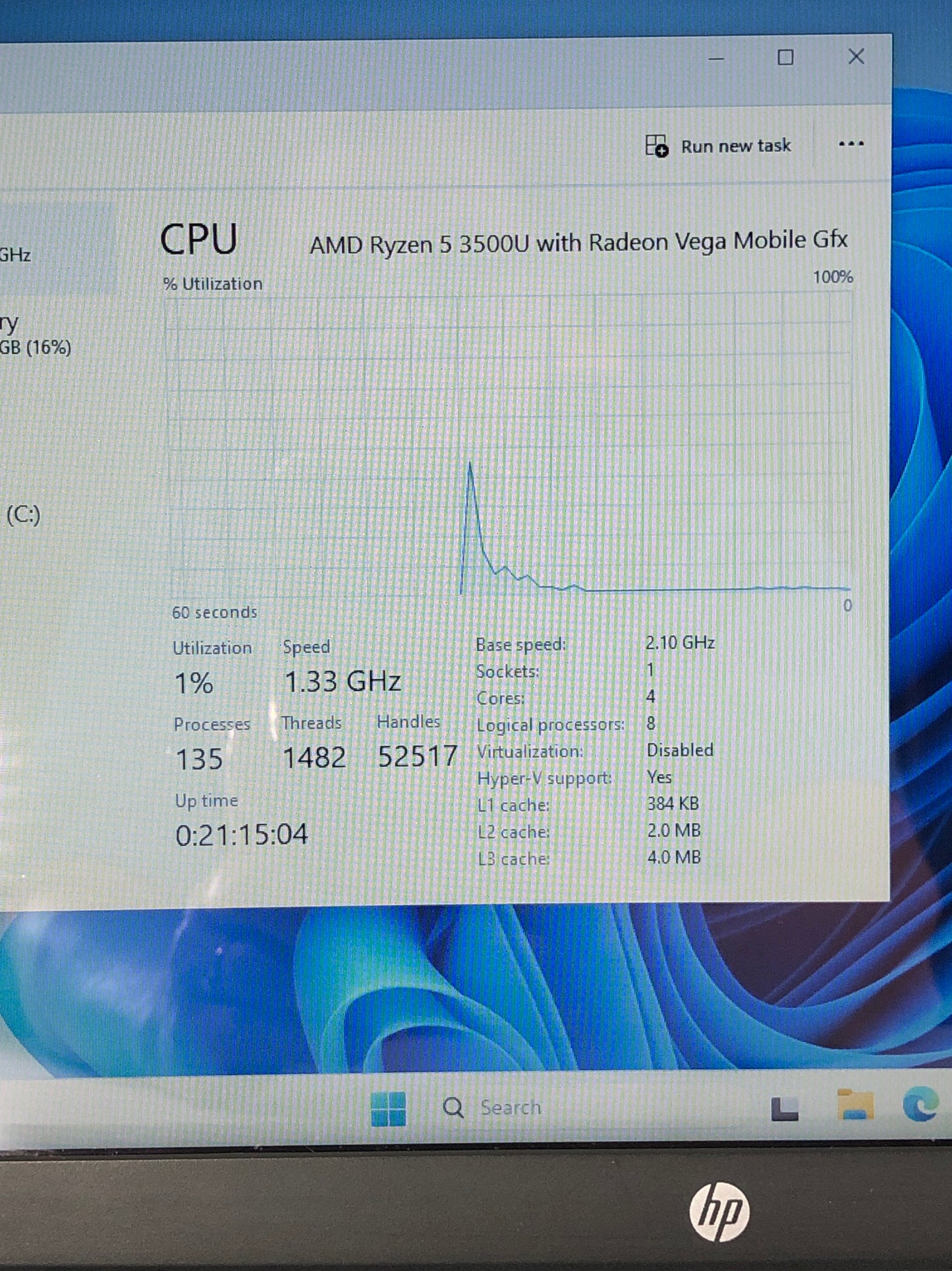 HP Pavilion 15z-cw100 Ryzen 5 3500U 2.1GHz 14GB 1TB HDD 128GB SSD