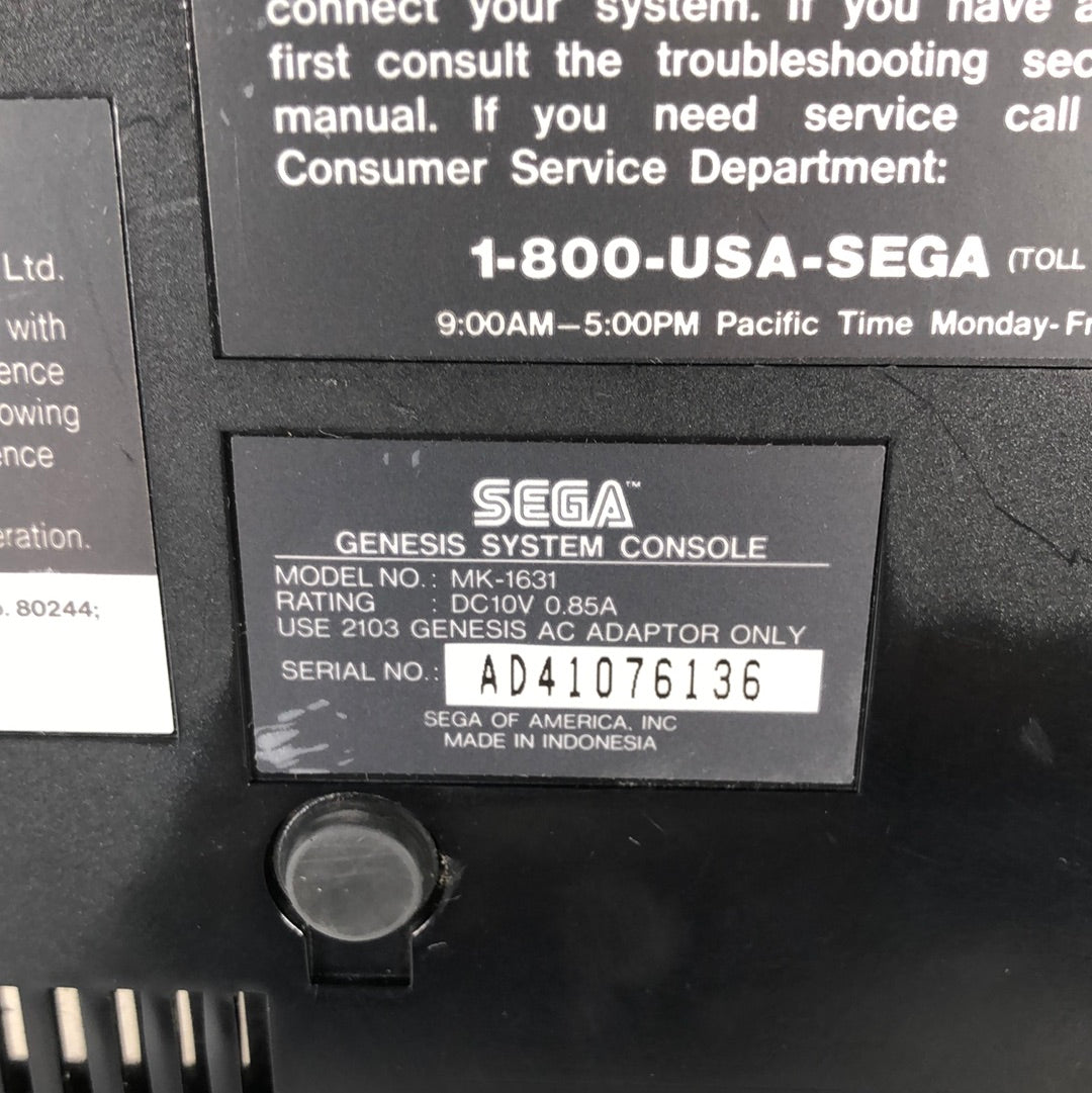 Sega Genesis Video Game Console Only Black MK-1631