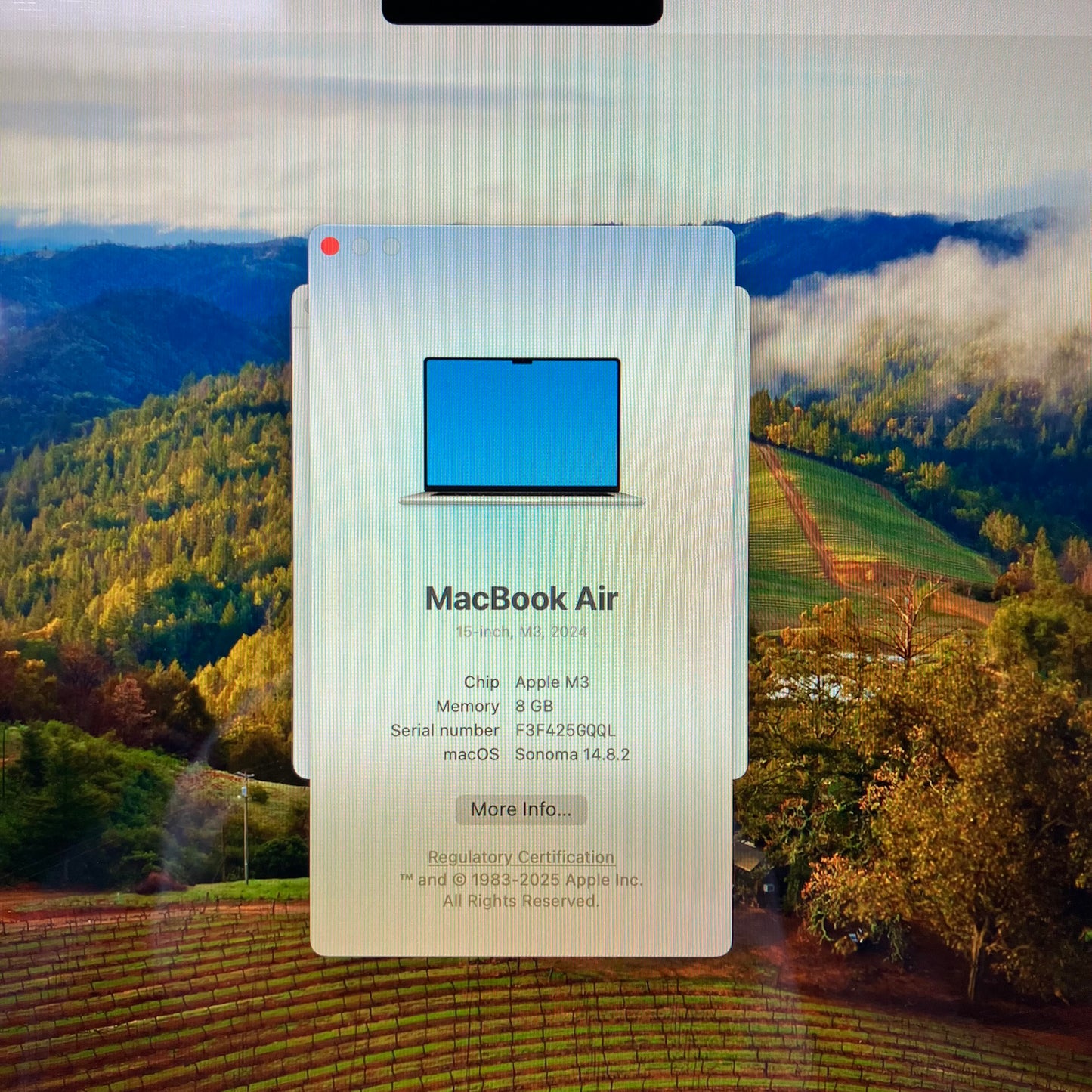 2024 Apple MacBook Air 15" M3 10 Core 4.0GHz 8GB RAM 512GB SSD MRYT3LL/A