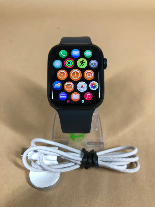 GPS Only Apple Watch Series 9 45MM Black Aluminum Black Sport Band MR993L/A