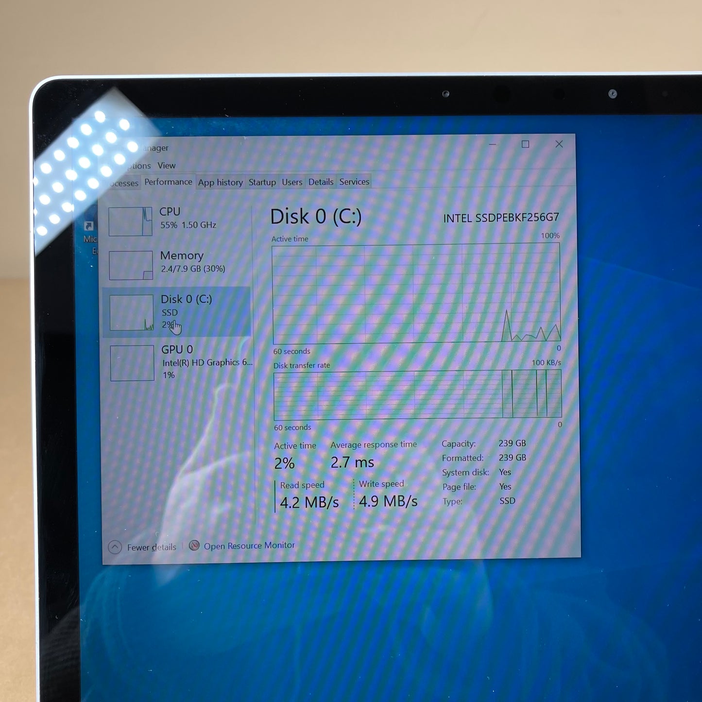 Microsoft Surface Laptop 1 1769 13.5" i5-7200U 2.5GHz 8GB RAM 256GB SSD w Dock