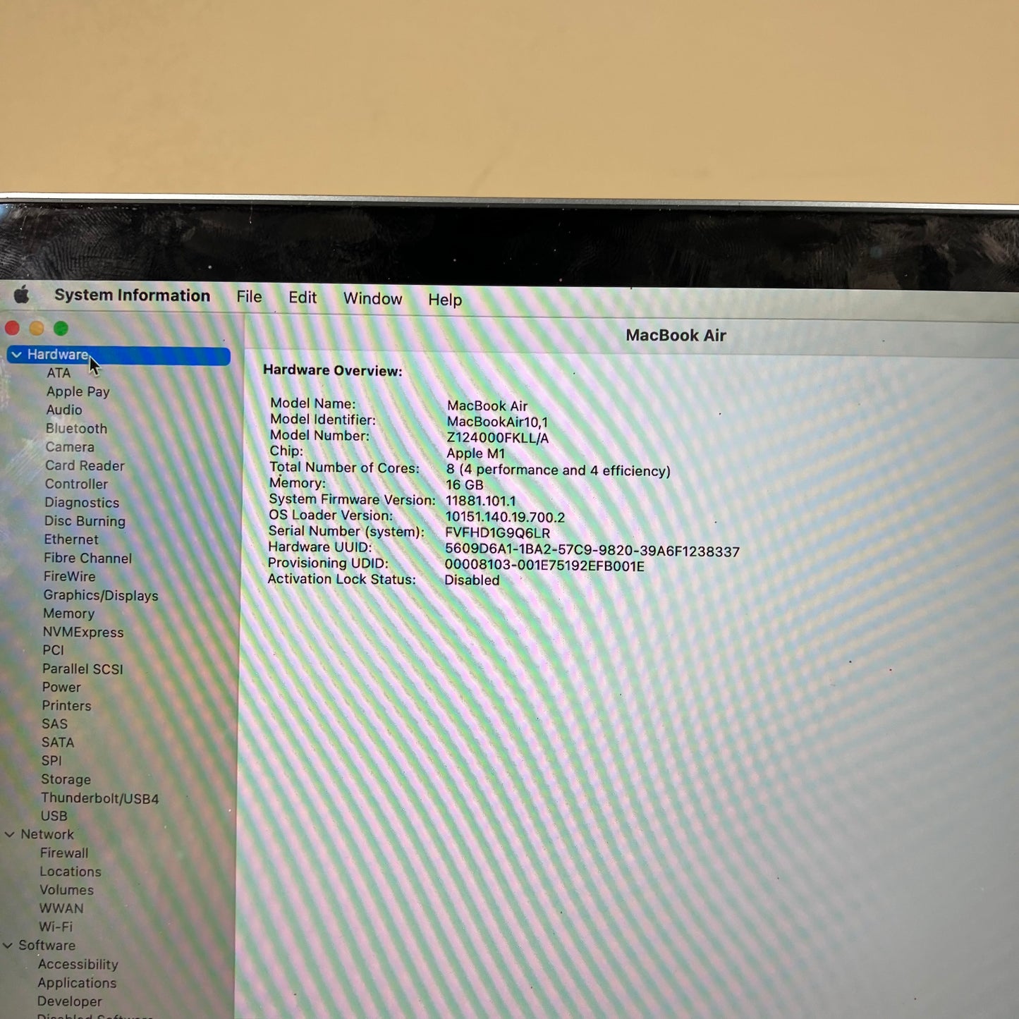 2020 Apple MacBook Air 13.3" M1 7C GPU 3.2GHz 16GB RAM 256GB SSD A2337