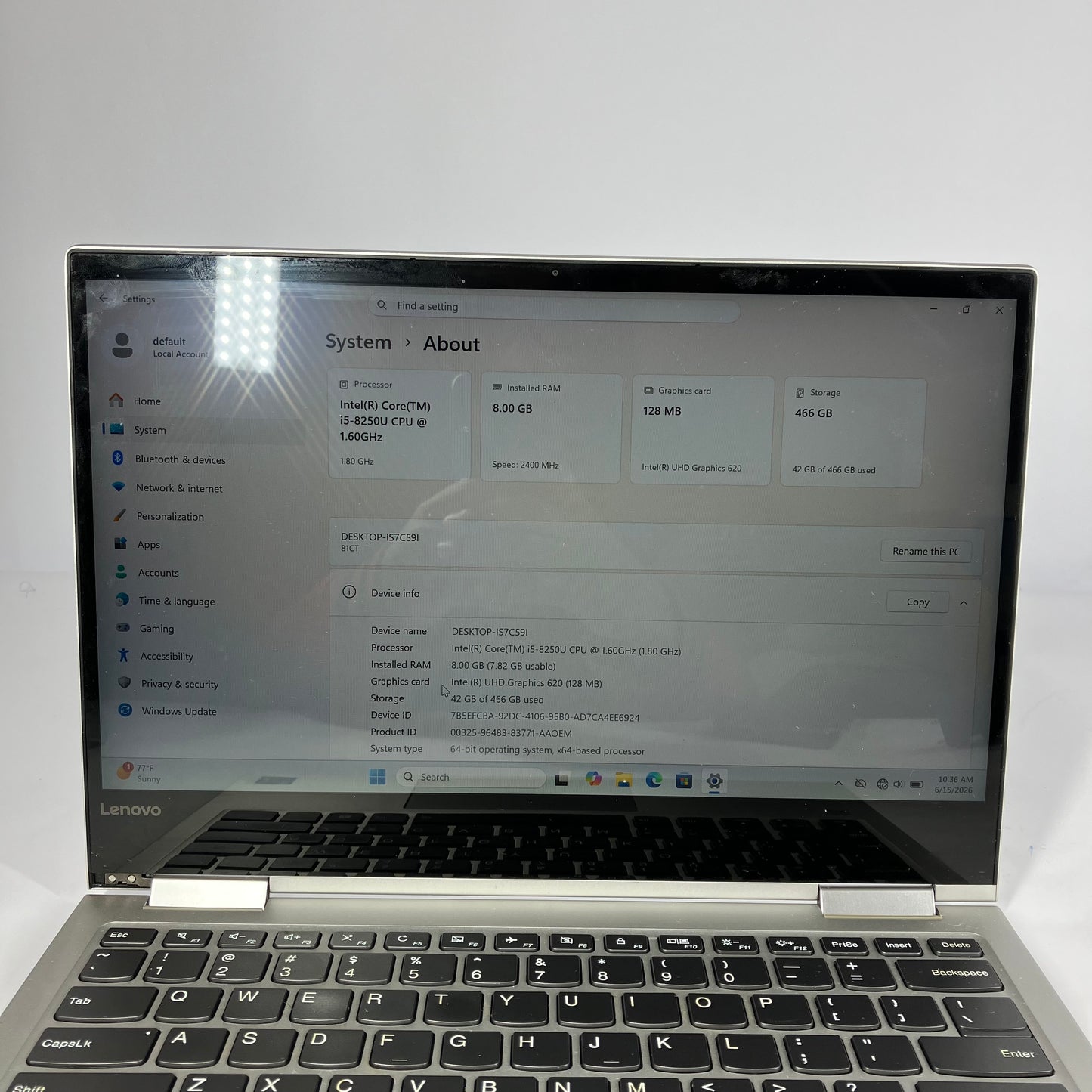 Lenovo YOGA 730 730-13IKB 13.3" i5-8250U 1.6GHz 8GB RAM 512GB SSD