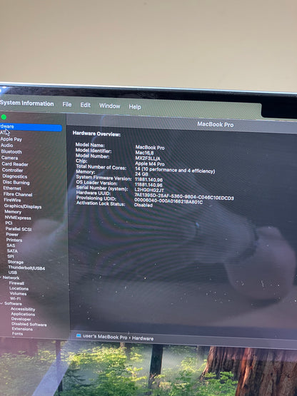 2024 Apple MacBook Pro 14" M4 Pro 20C GPU 4.5GHz 24GB RAM 1TB SSD A3401