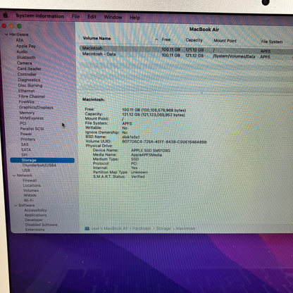 2017 Apple MacBook Air 13.3" i5 1.8GHz 8GB RAM 128GB SSD Silver A1466