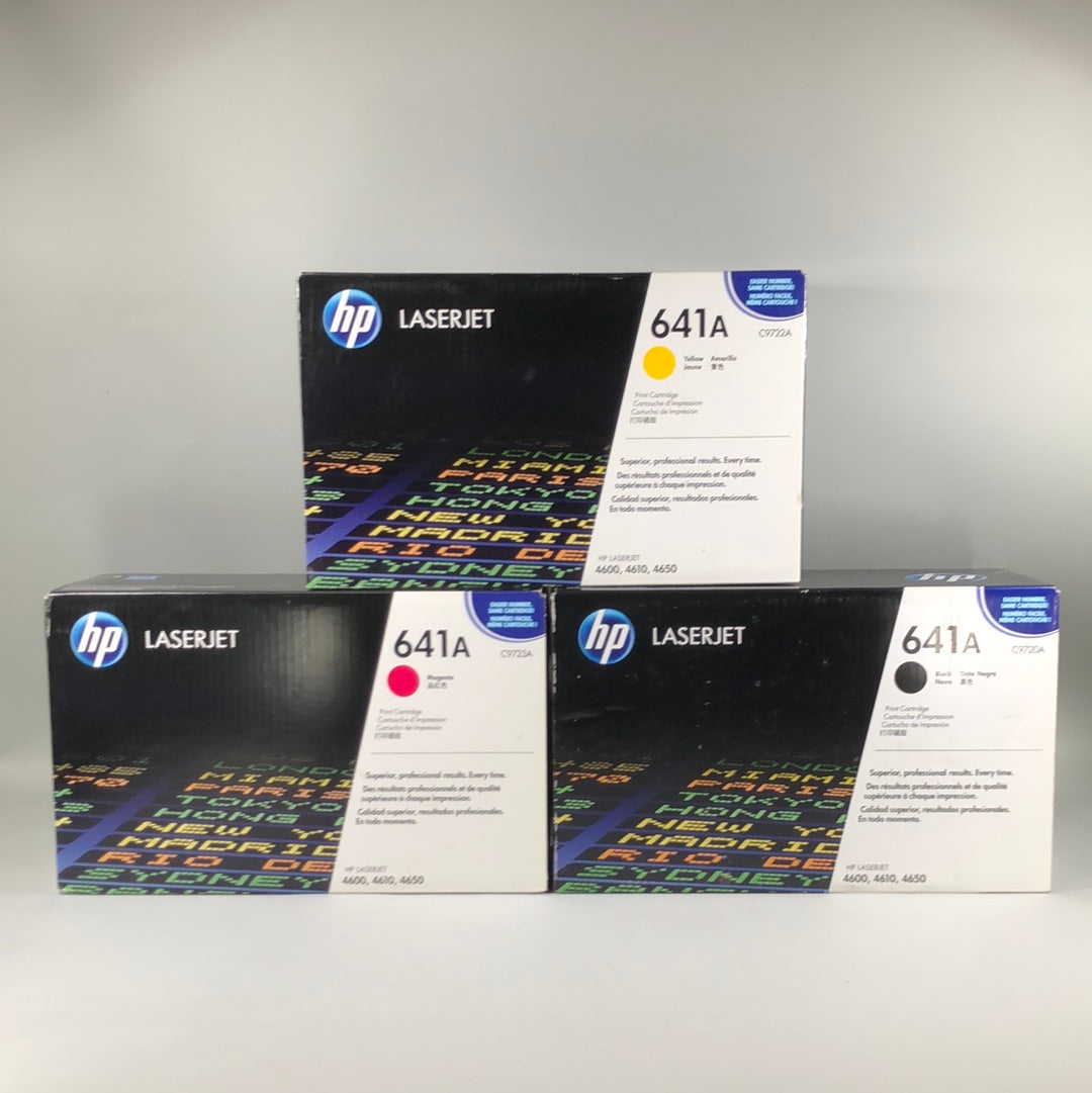 New HP LaserJet Bundle C9723A, C9720A, C9722A Ink Cartridges