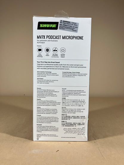 Shure MV7X Podcast Streaming Musians USB Microphone