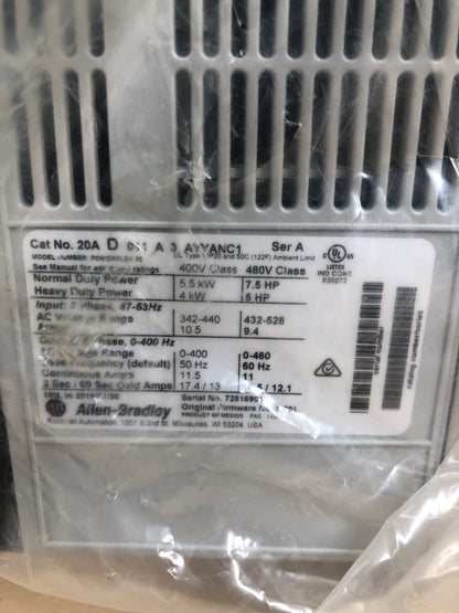 New Allen-Bradley PowerFlex 70 Adjustable Frequency AC Drives 20AD011A3AYYANC1