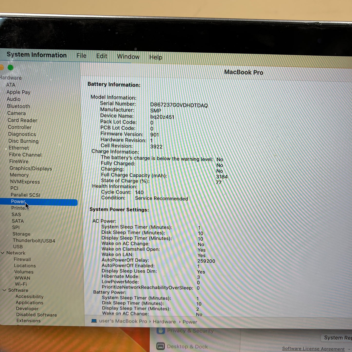 2017 Apple MacBook Air 13.3" i5 3.1GHz 8GB RAM 256GB SSD Space Gray BAD BATT