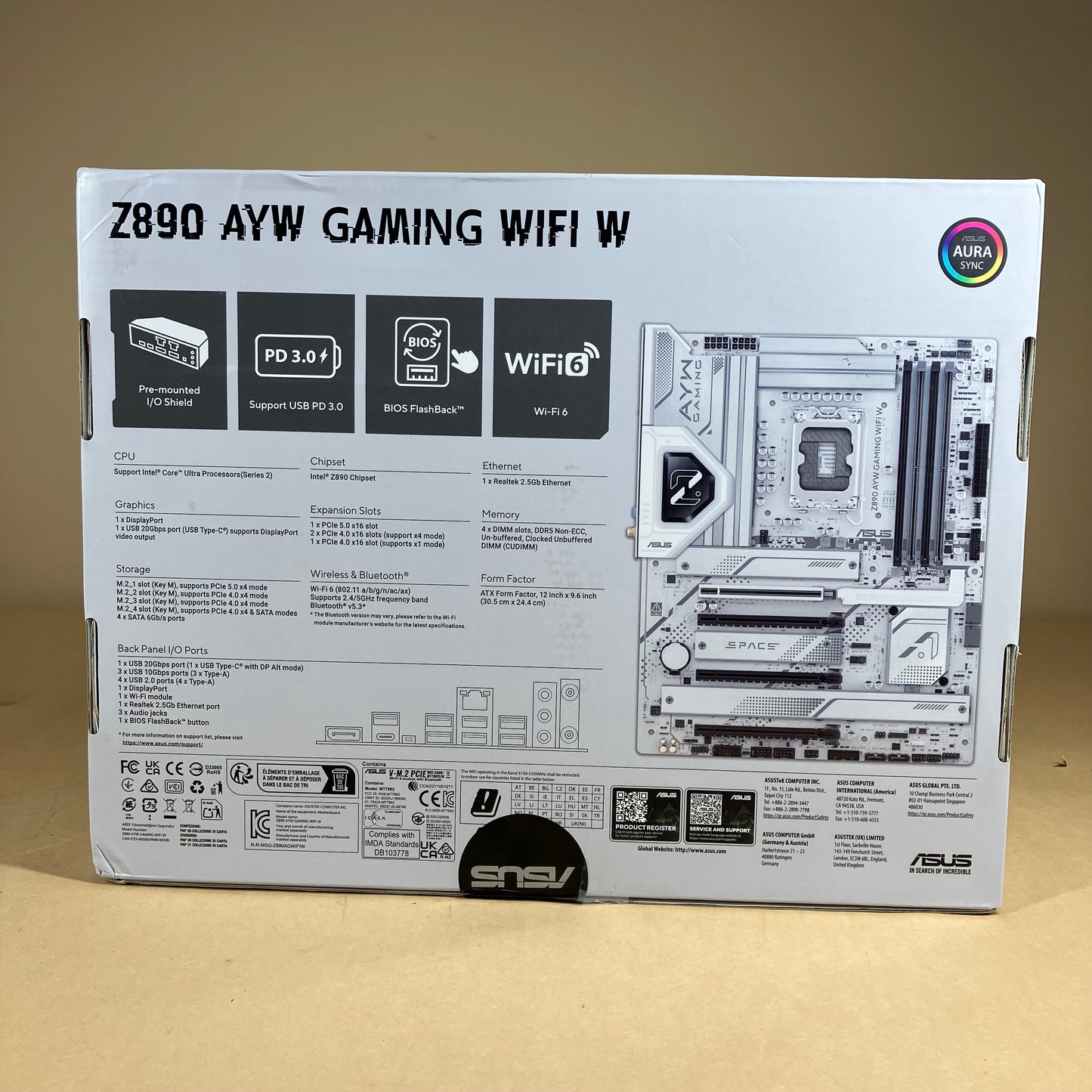 Asus Z890 AYM GAMING WIFI LGA 1851 ATX Ultra 7 265k 16GB DDR5 RAM NO SSD NO OS