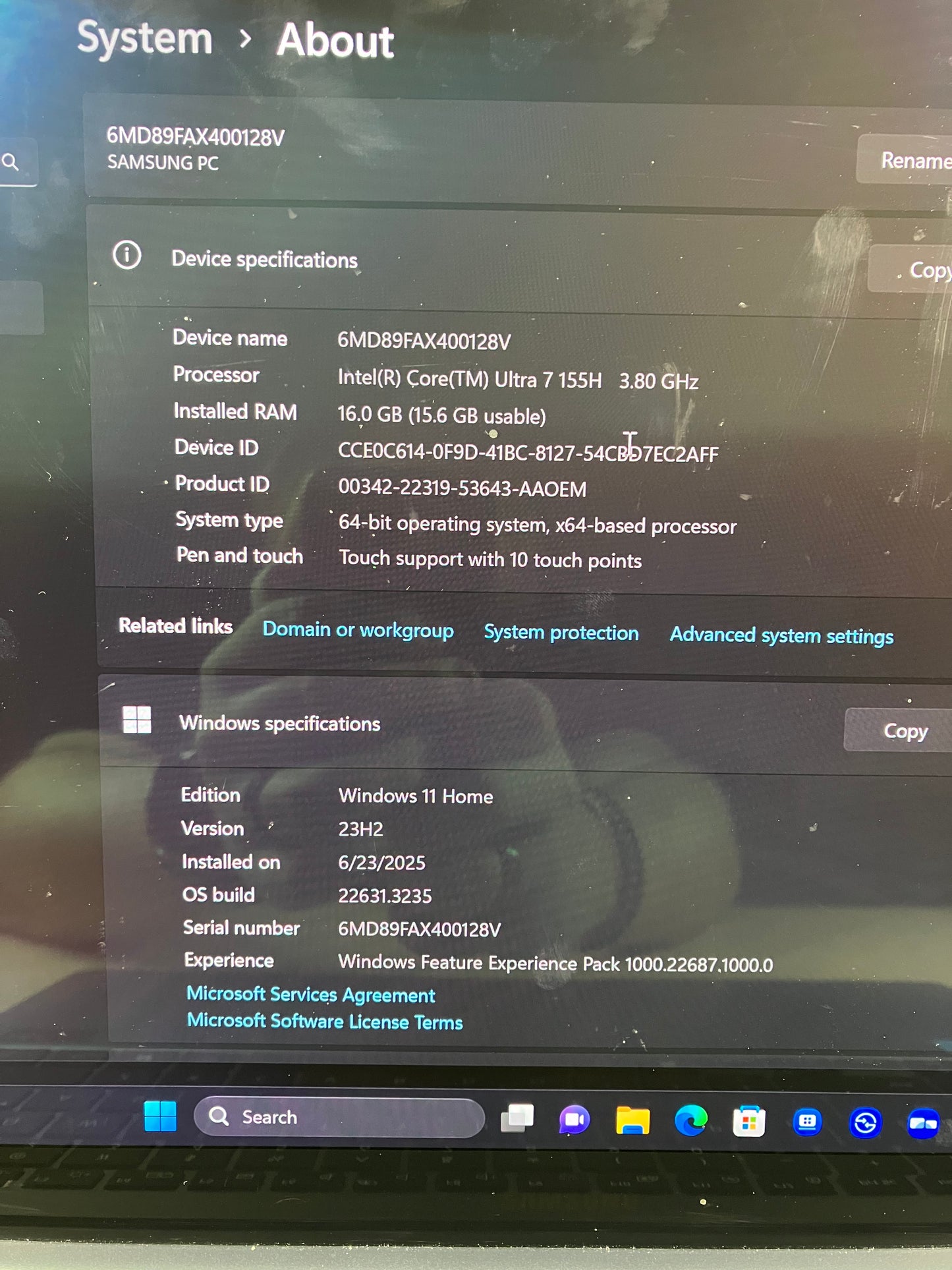 Samsung book4 NP960XGK 16" Core Ultra 7 155H 3.8GHz 16GB RAM 1TB SSD