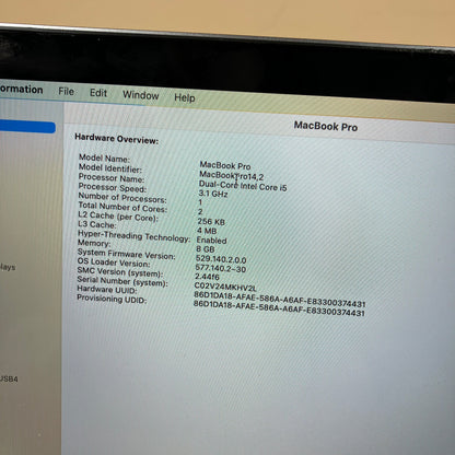 2017 Apple MacBook Air 13.3" i5 3.1GHz 8GB RAM 256GB SSD Space Gray A1706