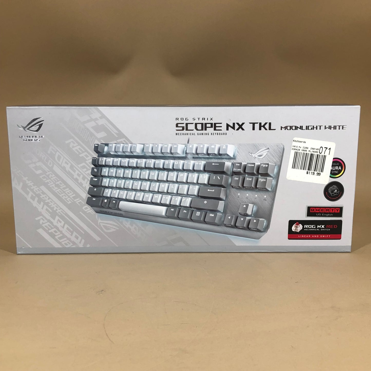 New Rog Strix Scope NX TKL  Mechanical Gaming Keyboard X806 Moonlight White