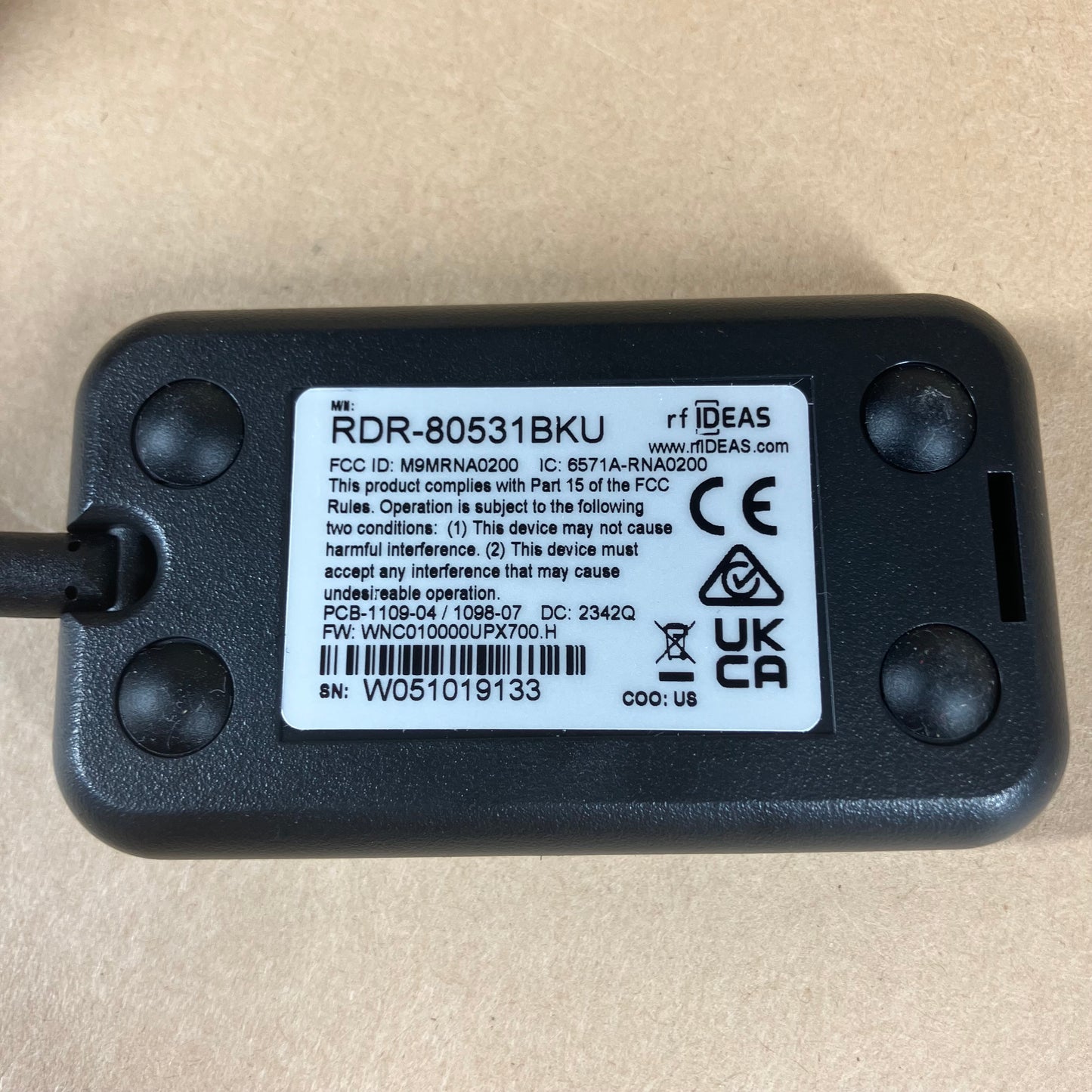 rfIdeas WaveID ID Scanner RDR-80531BKU