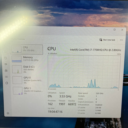 HP ZBook Studio G4 8265NGW 15.6" i7-7700HQ 12GB RAM 512GB SSD Quadro M1200