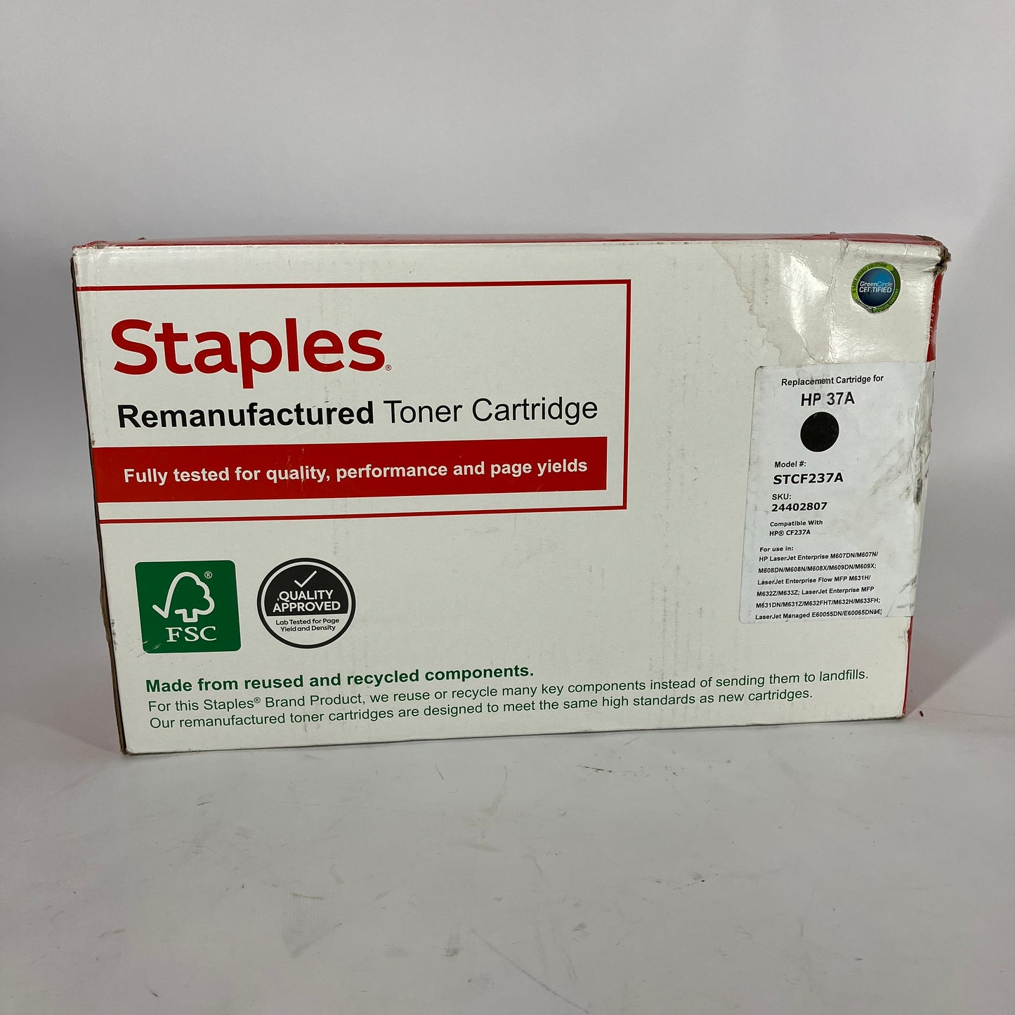 New Staples Replacement Toner 37A STCF237A Black Toner Cartridge