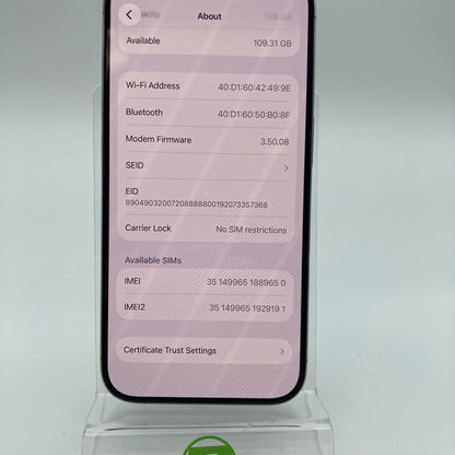 Factory Unlocked Apple iPhone 15 Pro 128GB Natural Titanium MTQP3LL/A