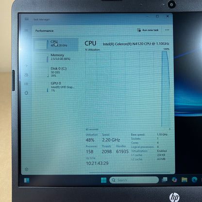 HP Laptop 14-CF2112WM 14" Celeron N4120 1.1GHz 4GB RAM 64GB SSD