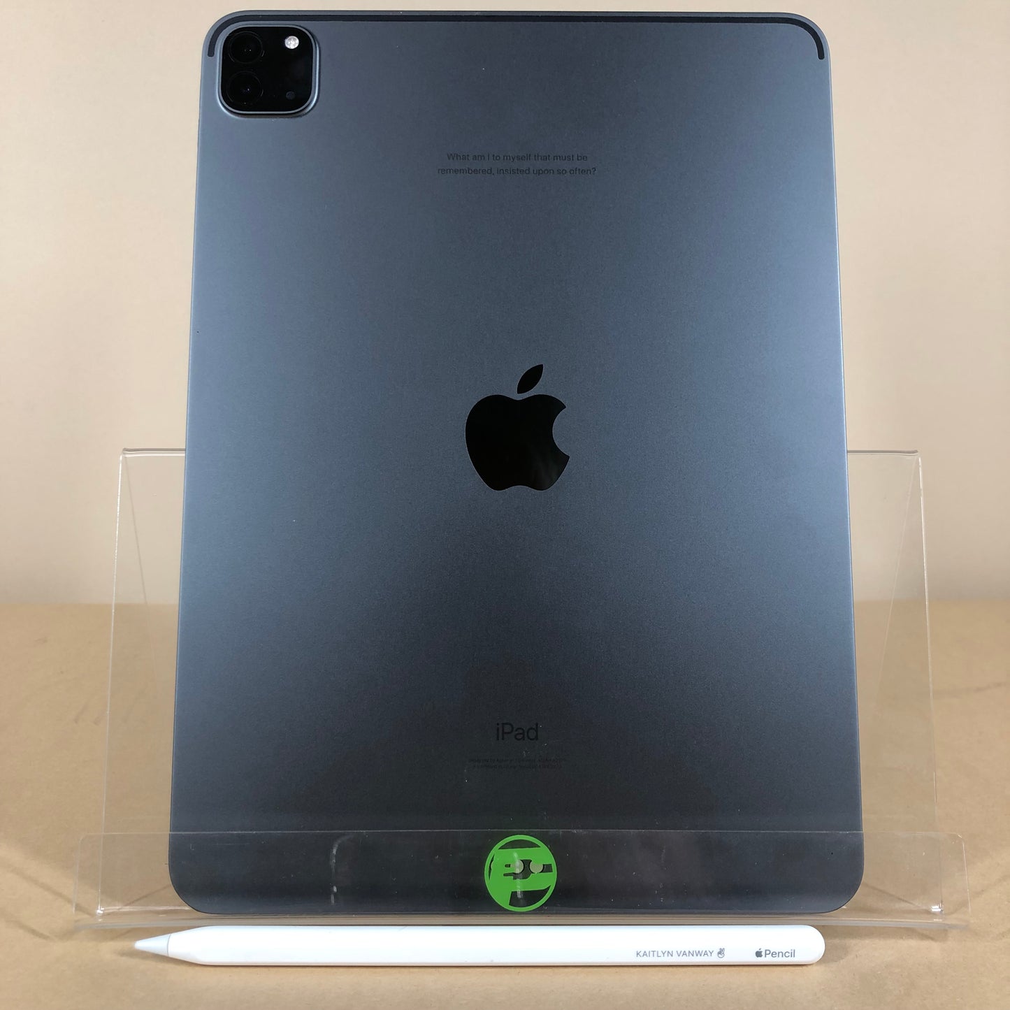 Engraved WiFi Only Apple iPad Pro 11" 3rd Gen 128GB Space Gray PHQR3LL/A