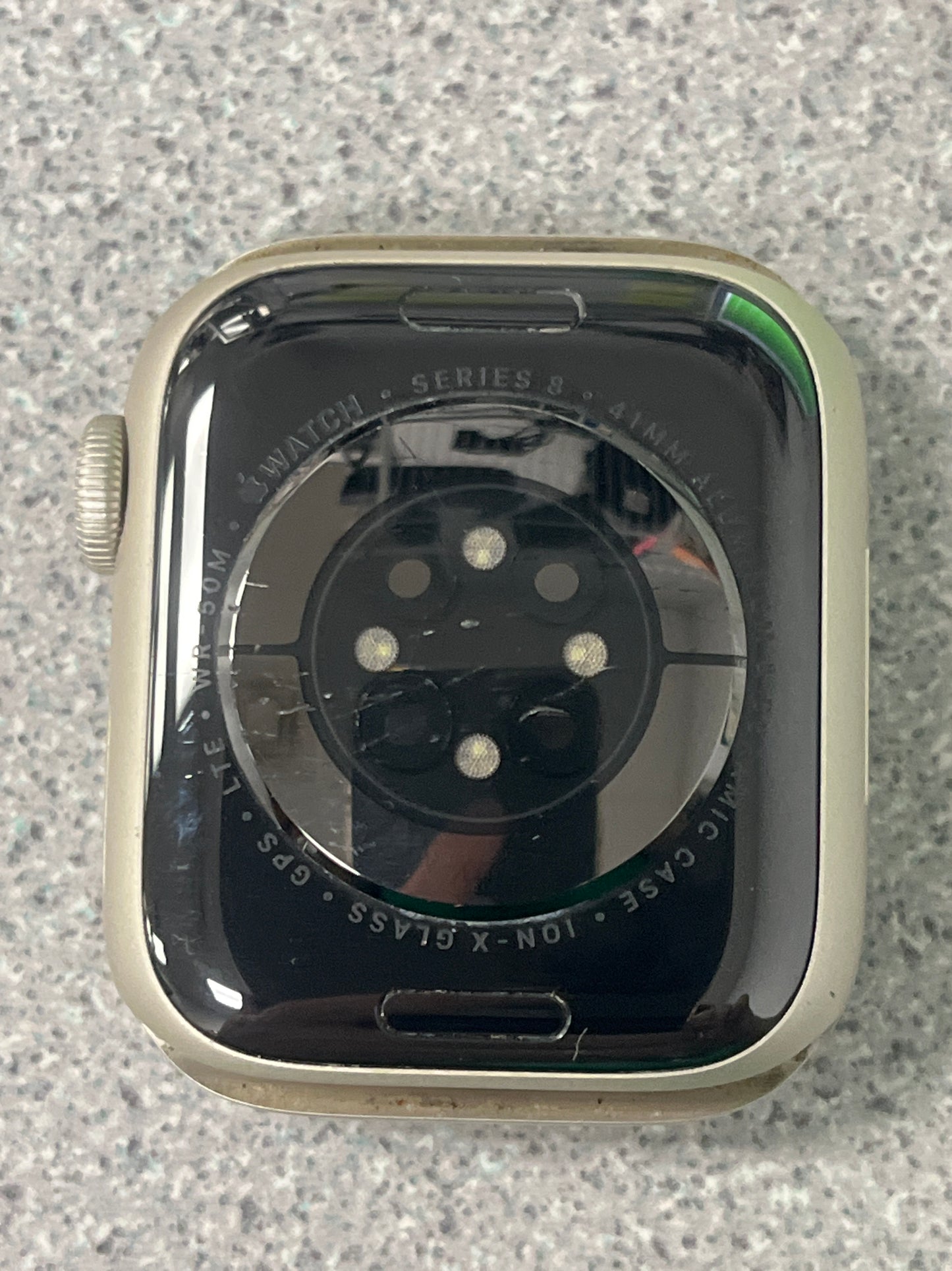 Factory Unlocked Apple Watch Series 8 41mm Aluminum Starlight A2772 Face Only