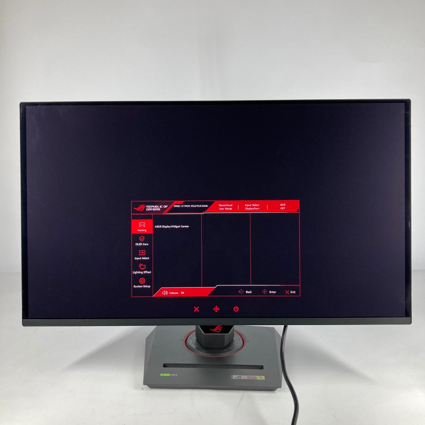 ASUS ROG Strix 27" XG27UCDMG 4K UHD QD-OLED 240Hz FreeSync Gaming Monitor