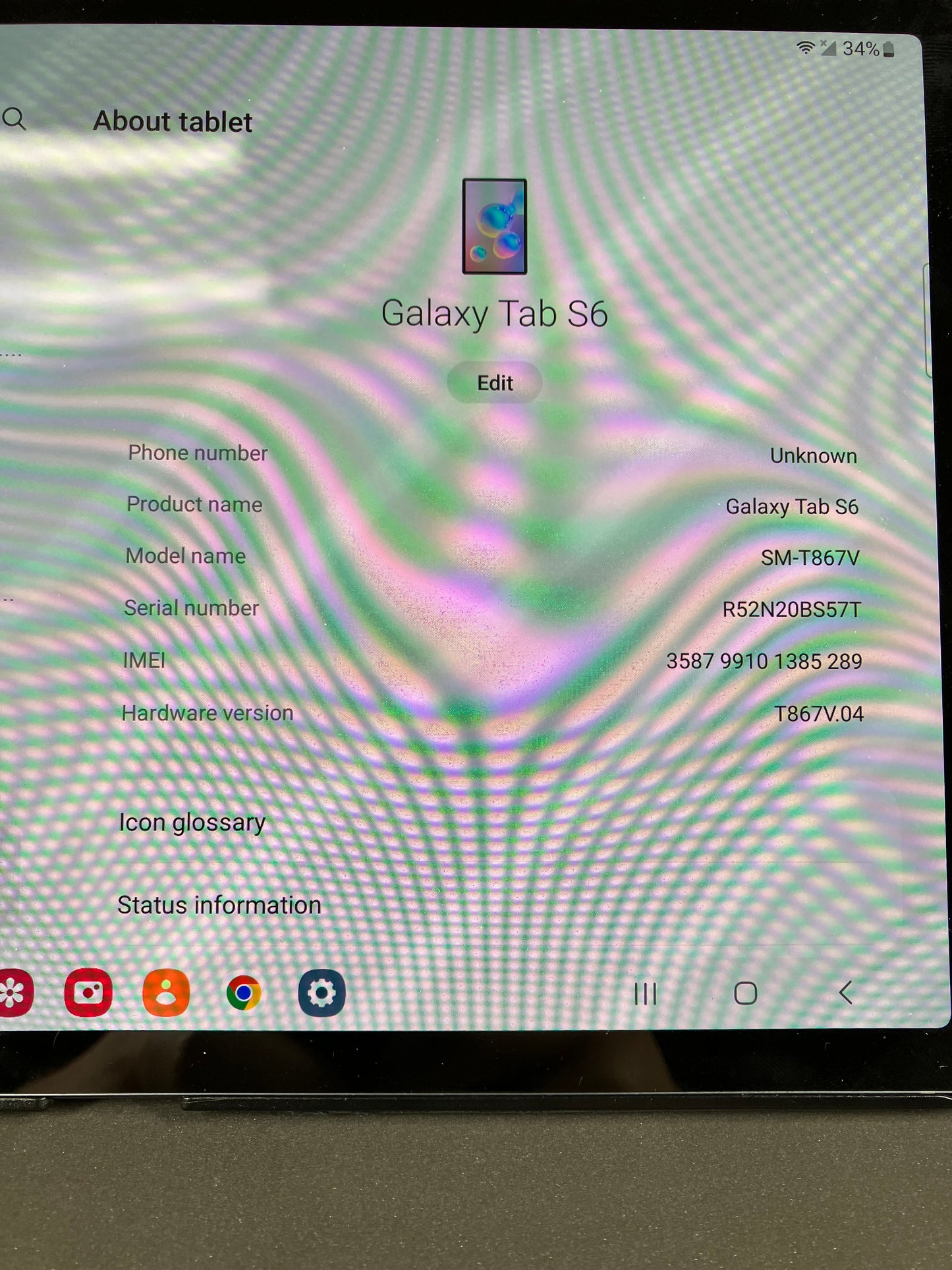 Verizon Samsung Galaxy Tab S6 10.5" 128GB Black SM-T867V With Pen