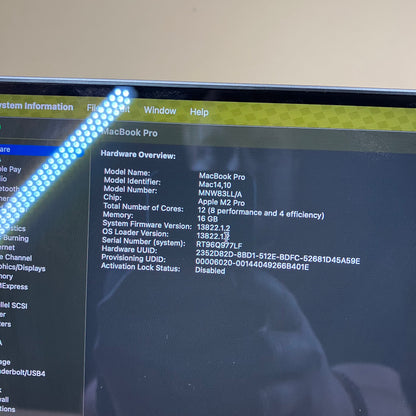 2023 Apple MacBook Pro 16" M2 Pro 19C GPU 3.5GHz 16GB RAM 512GB SSD A2780