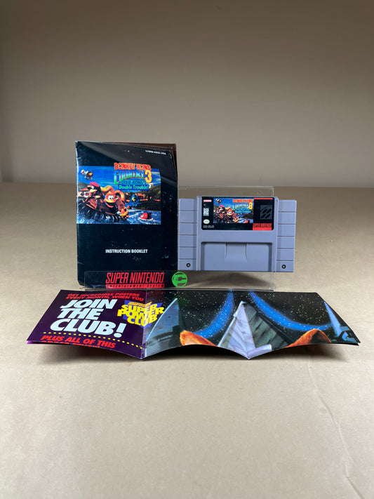 Donkey Kong Country 3 (Super Nintendo SNES, 1996) Manual and Poster