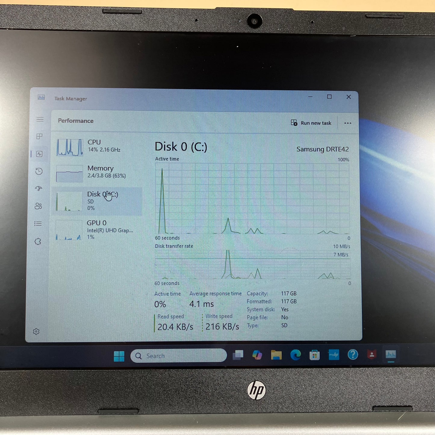 HP Laptop 14-DQ0760DX 14" Celeron N4120 1.1GHz 4GB RAM 128GB SSD