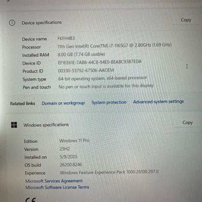 Dell Latitude 3520 15.6" i7-1165G7 2.8GHz 8GB RAM 512GB SSD