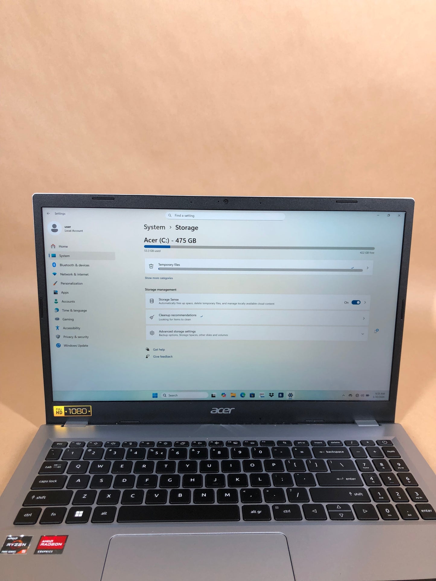 Acer Aspire 3 A315-24PT 15.6" Ryzen 5 7520U 2.8GHz 16GB RAM 512GB SSD